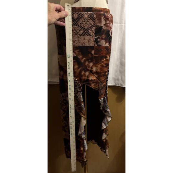 Women's 2pc Boho Western Tie Dye Backless Top & Split Thigh Skirt Outfit - Picture 15 of 16